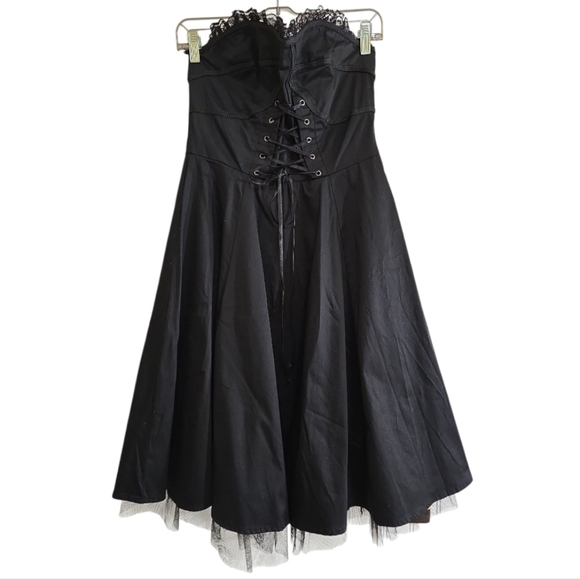 NWT Hearts & Roses UK Bustier Cocktail Dress 50s Pinup Rockabilly Retro Punk - Picture 3 of 11